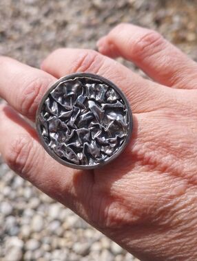 Sterling Silver Ring - Textured Round Design